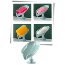 Porte-savon em forma de folha com escorredor, marca Papaba, para armazenar sabonetes de forma prática e decorativa.