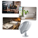 Porte-savon em forma de folha com escorredor da marca Papaba, ideal para organizar sabonetes em banheiros ou cozinhas.