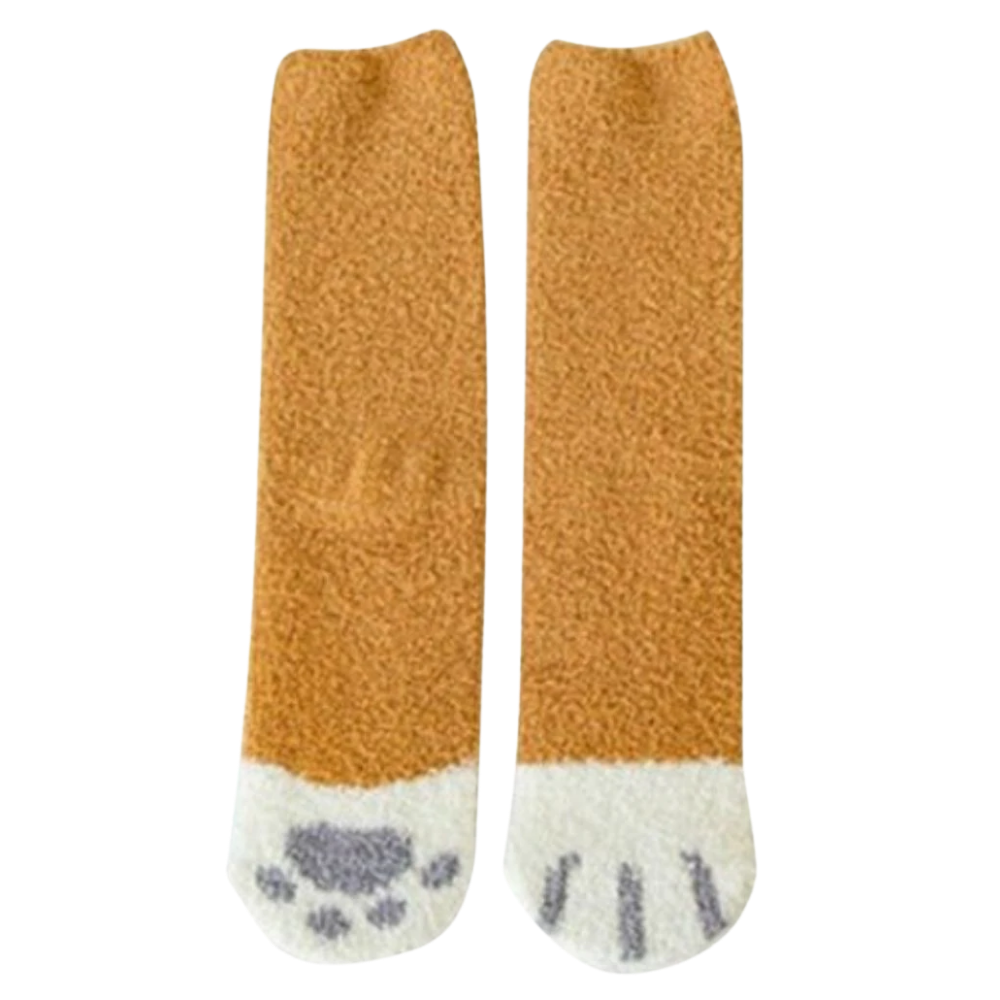 Meias de inverno Sihua com estampa de patas de gato, confortáveis e quentinhas, ideal para o frio.