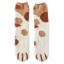 Meias de inverno Sihua com estampa de patas de gato marrom, confortáveis e quentinhas para o frio.