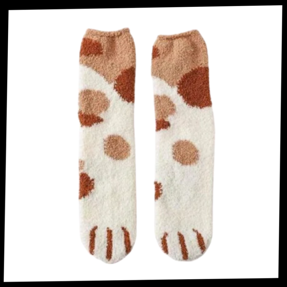 Meias de inverno Sihua com patas de gato, estilo confortável e divertido para manter os pés aquecidos no frio.