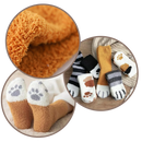 Meias de inverno Sihua com estampa de patas de gato, aquecimento confortável para os pés em clima frio.