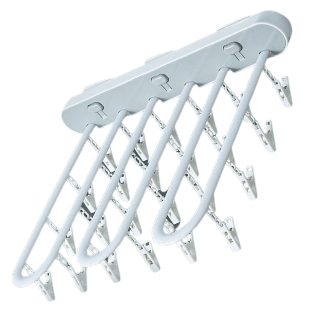 Organizador de roupas de parede Erthree na cor cinza, ideal para organização de roupas e acessórios em casa.