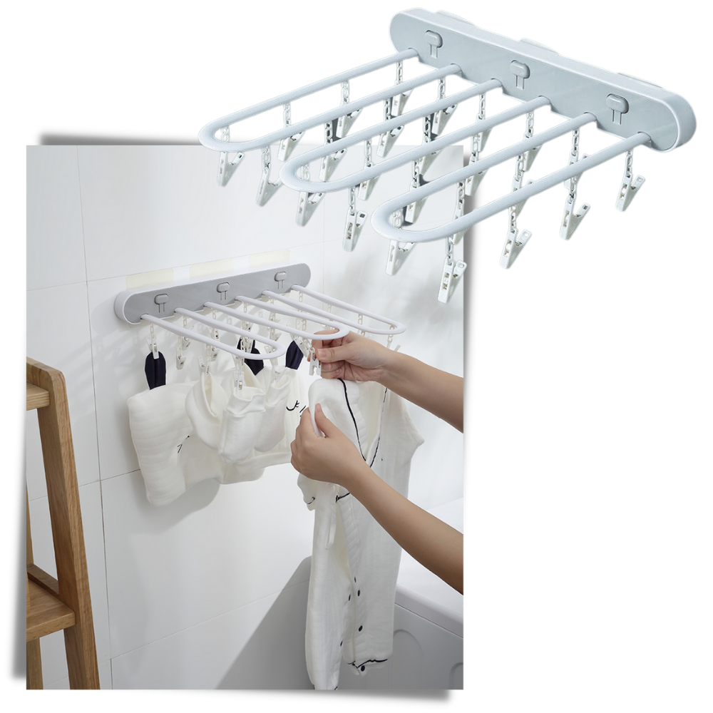 Organizador de roupas de parede Erthree, espaço para roupas e acessórios, com compartimentos versáteis e resistentes.