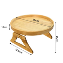 Consola de madeira dobrável com apoio de braço, modelo Susenc, design compacto e funcional para ambientes internos.