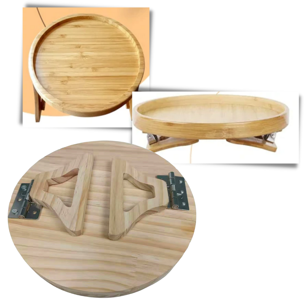 Console de madeira com design dobrável da Susenc, ideal para apoio ou decoração, com estrutura portátil e elegante.