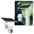 Câmera de vigilância externa à energia solar da Yzhm, feita com materiais de alta qualidade, instalada ao ar livre.