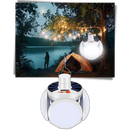 Lâmpada LED recarregável para camping e caminhada, marca Jupaopon, iluminando ambiente ao ar livre com luz brilhante.