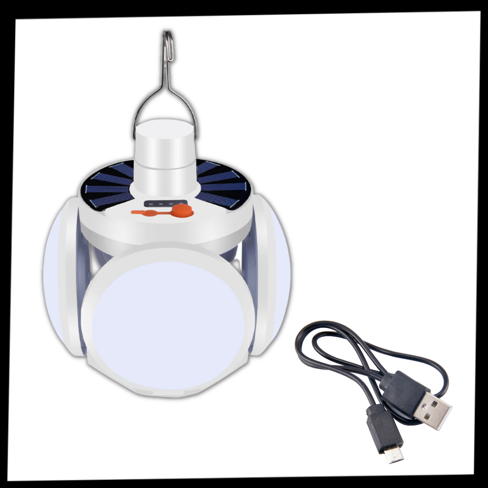 Lanterna LED recarregável para camping e caminhada, marca Jupaopon, iluminando em ambiente externo ao ar livre.