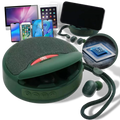 Fones de ouvido Bluetooth sem fio Imestou com estojos de carregamento e controles, componentes de áudio portátil e confortável.