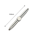 Caneta esferográfica spinner Amuver para escrita e desenho, design moderno com mecanismo giratório, em imagem detalhada