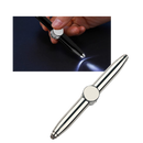 Caneta esferográfica spinner Amuver com luz de destaque, instrumento de escrita e desenho com design moderno e funcional.