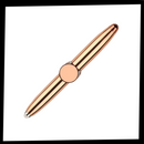 Caneta esferográfica spinner da marca Amuver, instrumento de escrita com design giratório e mecanismo de rotação.