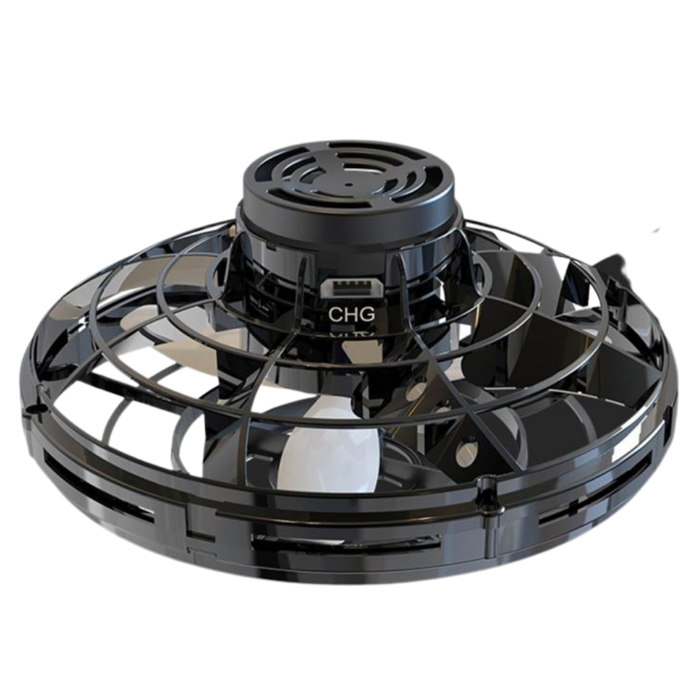 Brinquedo spinner volante Harupink de atividade em preto, com design divertido e resistente para crianças brincarem ao ar livre.