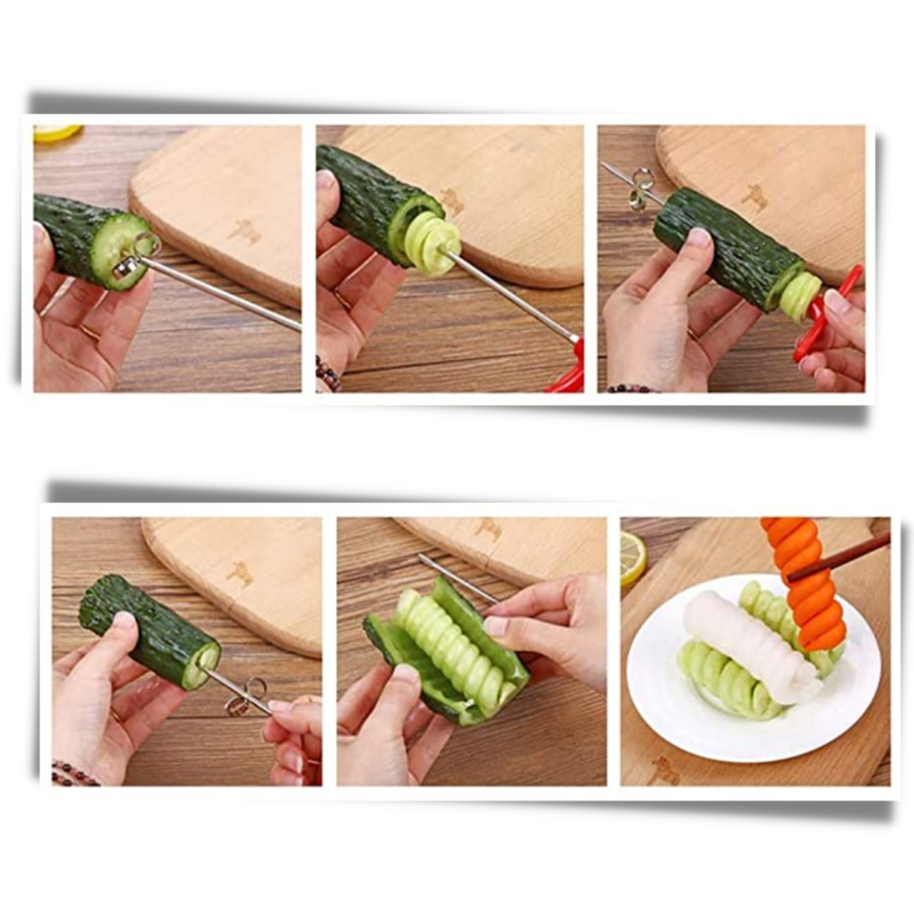 Faca de cozinha Betassfa para fazer legumes em espiral, utensílio fácil de usar para preparar pratos saudáveis e criativos.