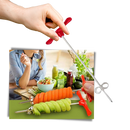 Faca de corte em espiral Betassfa para legumes, com design ergonômico e lâmina afiada para preparar alimentos criativos na cozinha.