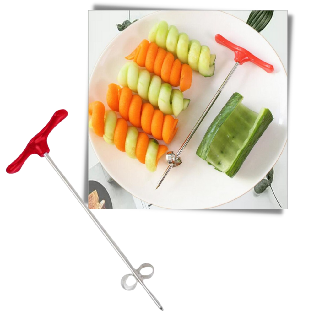 Faca de corte em espiral Betassfa para legumes, utensílio de cozinha para criar cortes decorativos e saudáveis.