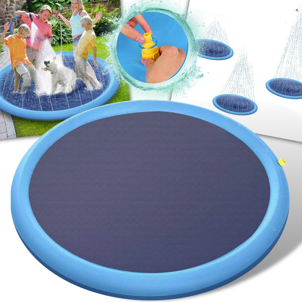 Piscina de plástico com jatos d'água para animais de estimação e crianças, ideal para diversão e higiene, marca Clberni.