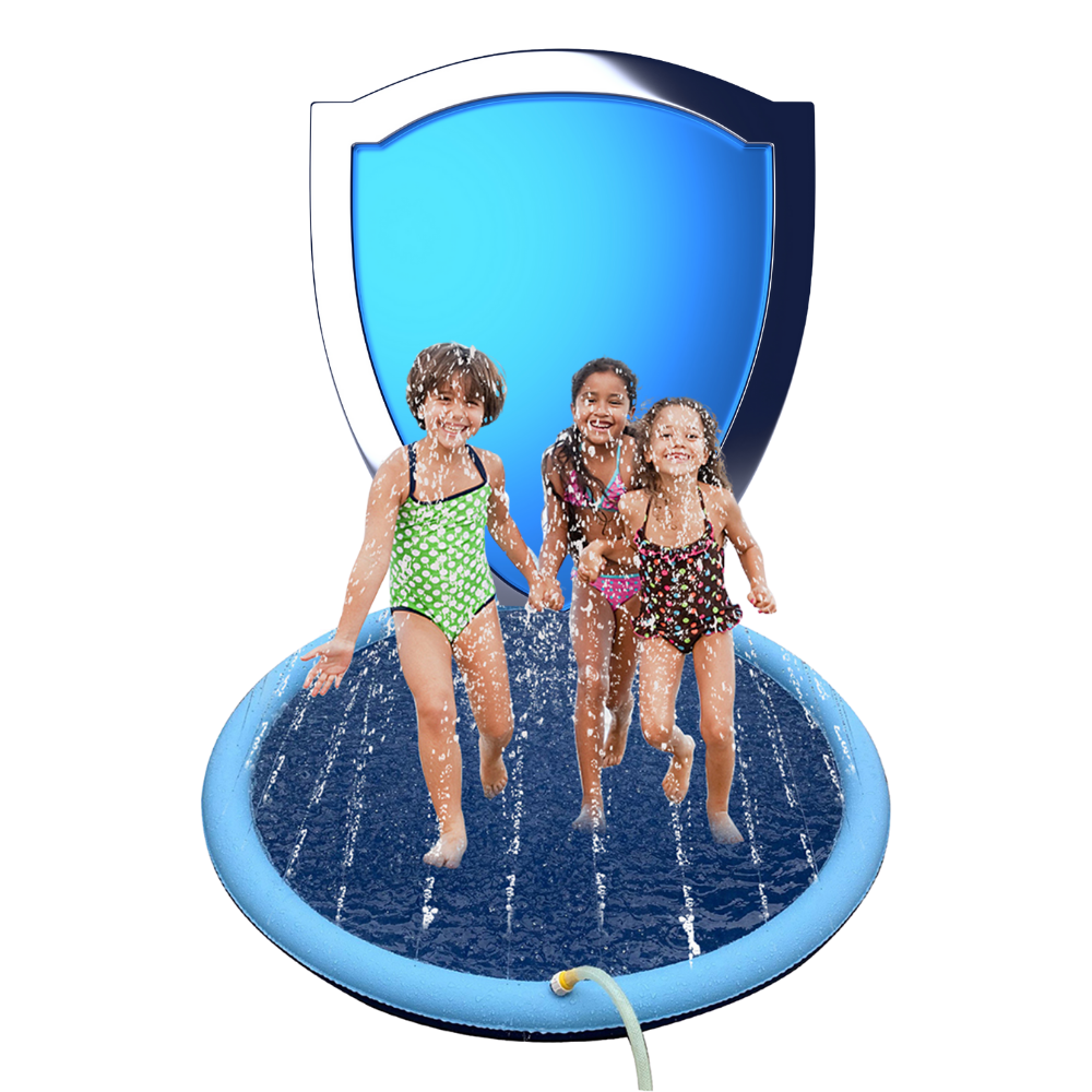 Piscina com jatos d'água para animais de estimação e crianças, produto de toilettagem Clberni, ideal para banho e diversão ao ar livre.