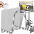Conjunto de 2 porta-esponja em aço inoxidável para utensílios de cozinha, com design funcional e durável.