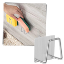 Conjunto de 2 suportes de esponja em aço inoxidável para cozinha, acessórios duráveis e práticos para organização.