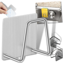 Conjunto de 2 porta-esponja em aço inoxidável para utensílios de cozinha, com design funcional e durável.
