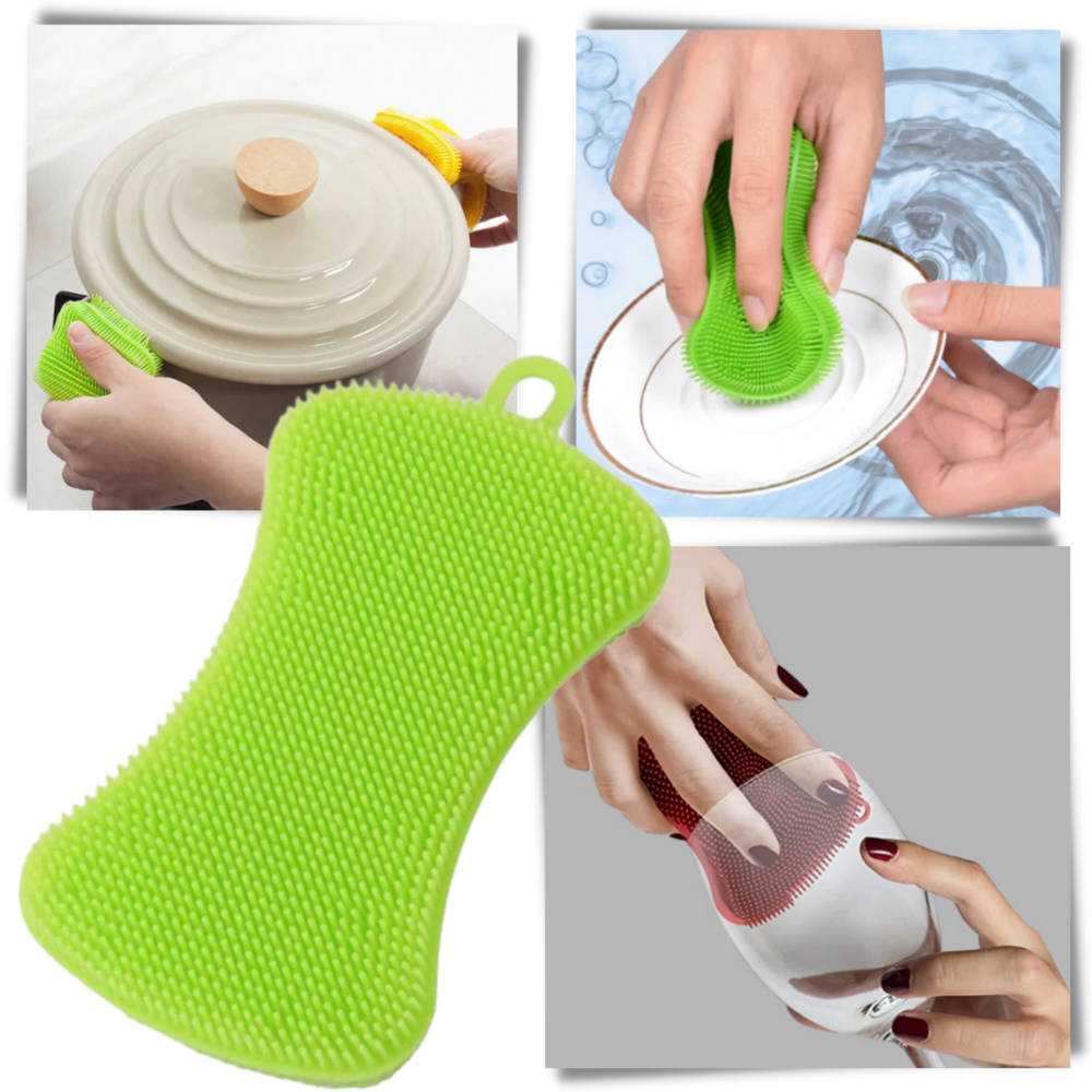 Esponja de silicone para cozinha da Yugaoo, ideal para limpeza doméstica, com superfície macia e durável para lavar louças.