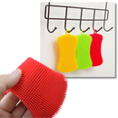 Esponja de silicone para cozinha Yugaoo, prática para limpeza de utensílios e superfícies domésticas.