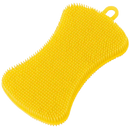 Esponja de cozinha de silicone amarela Yugaoo para limpeza doméstica, com superfície porosa e design flexível para facilitar a lavagem