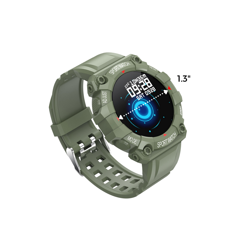 Relógio esportivo inteligente Eastjing com pulseira ajustável, visor digital e funções de monitoramento de atividades físicas.