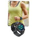 Relógio esportivo inteligente Eastjing com pulseira portátil, visor digital e funções de monitoramento de atividades físicas.