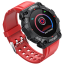 Relógio esportivo inteligente Eastjing com pulseira vermelha, visor digital e funções de monitoramento de atividades físicas.