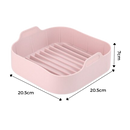 Panela quadrada de silicone ecológica da Flm para cozinhar e assar, com superfície lisa e design compacto.