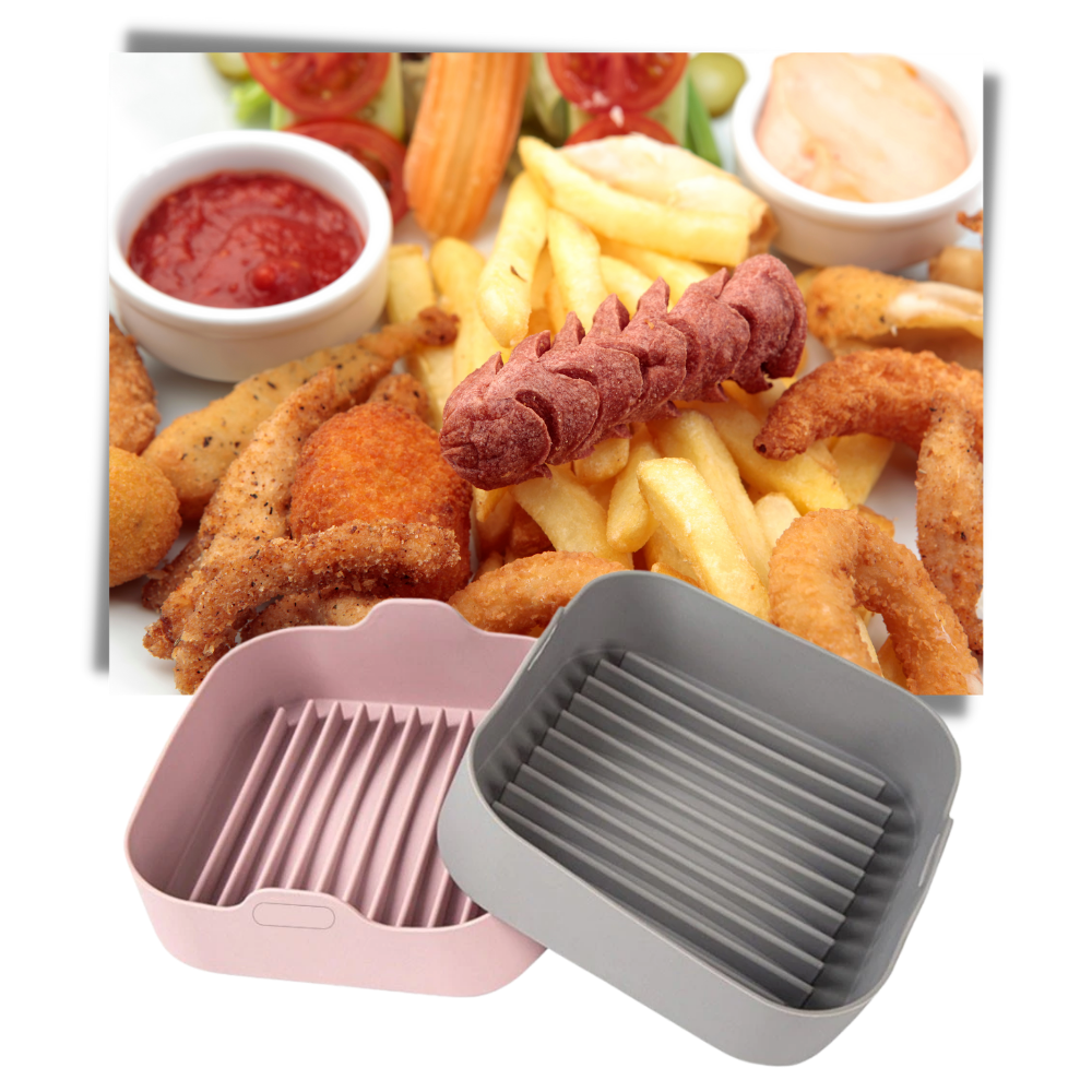 Poêle quadrada de silicone ecológico da Flm para cozinhar e assar, superfície lisa e resistente ao calor.