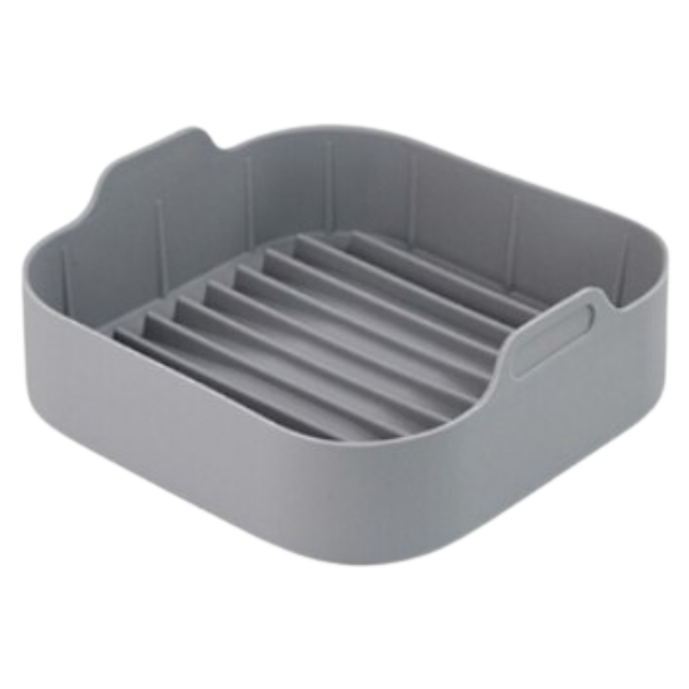 Poêle carré de silicone ecológico Flm para culinária e confeitaria, em tom cinza, resistente e sustentável.