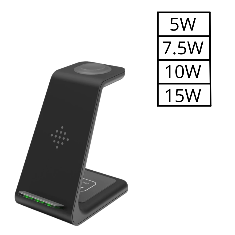 Carregador sem fio Chuyi para telefone, suporte de alimentação com design compacto e moderno, visível na imagem.