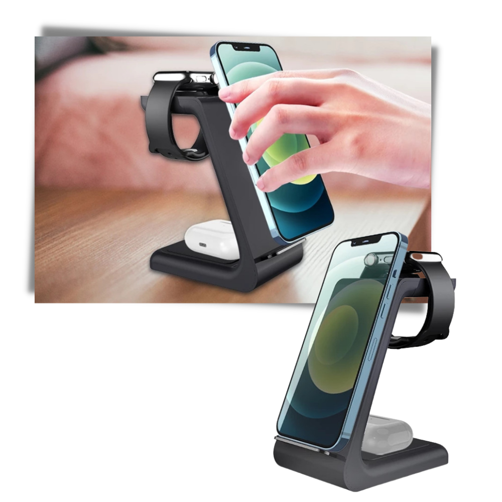 Base de carregamento sem fio Chuyi para telefone, com suporte de alimentação, compatível com dispositivos móveis.