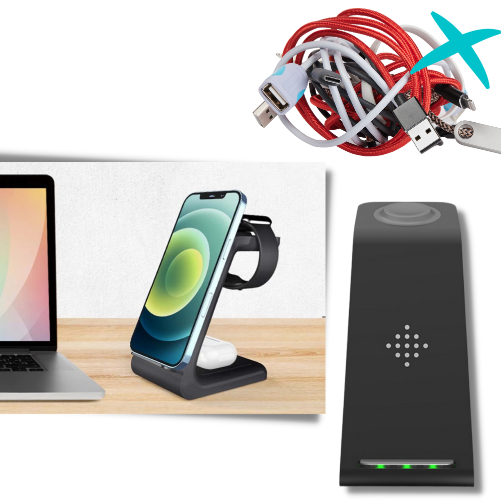 Base de carregamento sem fio Chuyi para telefone, suporte de alimentação com design compacto para recarga rápida.
