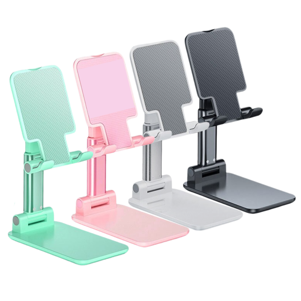 Suporte universal para telefone Yszodd em plástico, ajustável e compacto, ideal para facilitar o uso em mesas e escritórios.