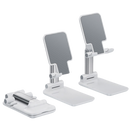 Suporte universal para telefone Yszodd na cor branca, ajustável para diferentes modelos de smartphones.