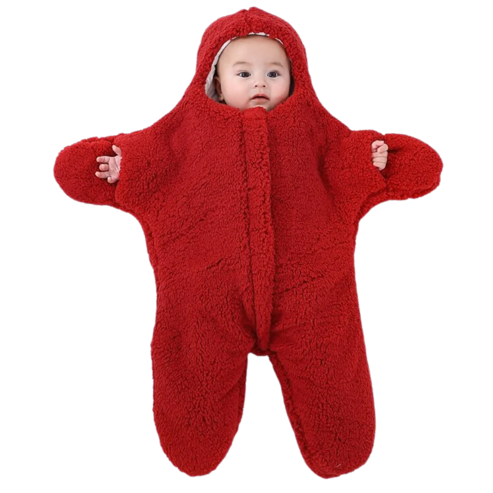 Sac de couchage pour bébé Wicvik Kids en forme d'étoile de mer, couleur rouge, idéal pour garder bébé au chaud.