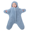 Sac de couchage pour bébé étoile de mer Wicvik Kids, doux et chaud, en tissu bleu avec motif étoile de mer.