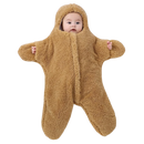 Sac de couchage pour bébé étoile de mer Wicvik Kids, doux et chaud, en tissu brun avec motif d’étoile de mer.