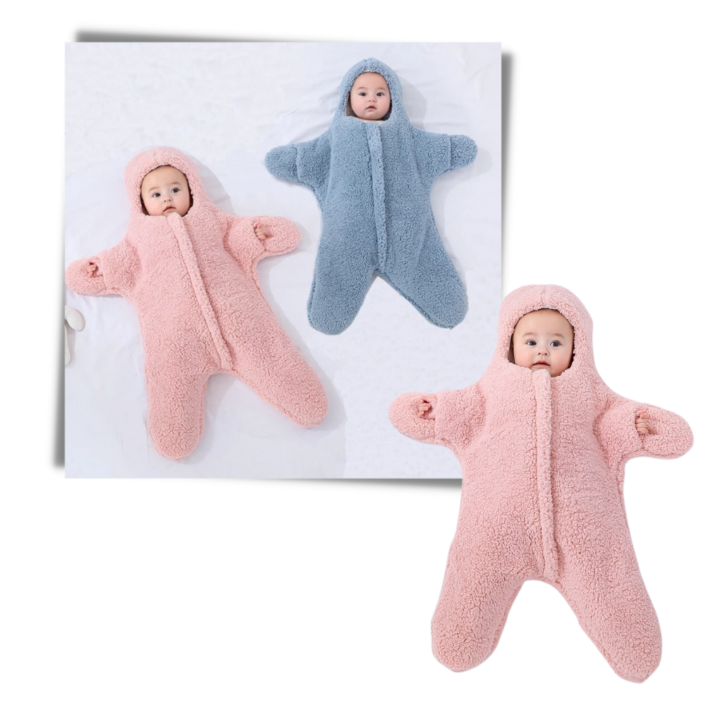 Sac de couchage pour bébé étoile de mer Wicvik Kids, vêtements pour bébés et tout-petits, en tissu confortable, illustration d’étoile de mer.