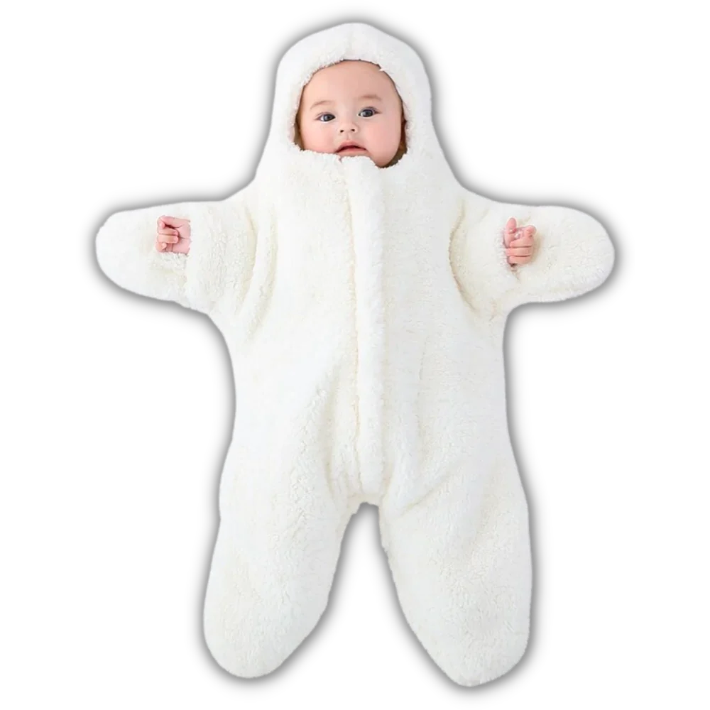 Sac de couchage pour bébé étoile de mer Wicvik Kids, doux, chaud, en tissu blanc avec motif étoile de mer pour tout-petits.