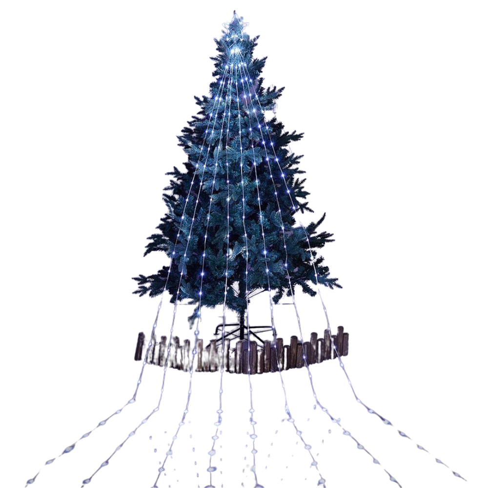 Guirlanda de luzes de Natal em cascata branca da marca Lexi, com fios de LED decorativos para festas natalinas.
