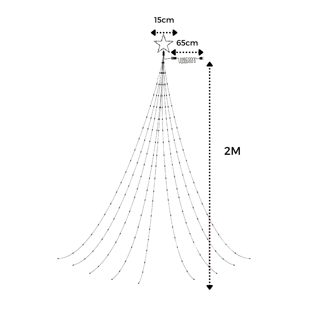 Guirlanda de luzes de Natal em cascata da marca Lexi, com fios iluminados decorativos para festas natalinas.