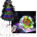Guirlanda de luzes de Natal em cascata da Lexi com controle remoto, iluminação decorativa para festas natalinas.