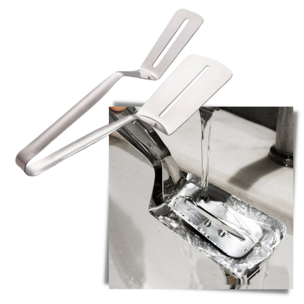 Espátula e pinças de aço inoxidável Jisheng, utensílios de cozinha resistentes ao lavar louça, para preparo de alimentos.