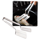 Espátula e pinças de aço inoxidável Jisheng para cozinha, utensílios duráveis para virar e manusear alimentos com facilidade.